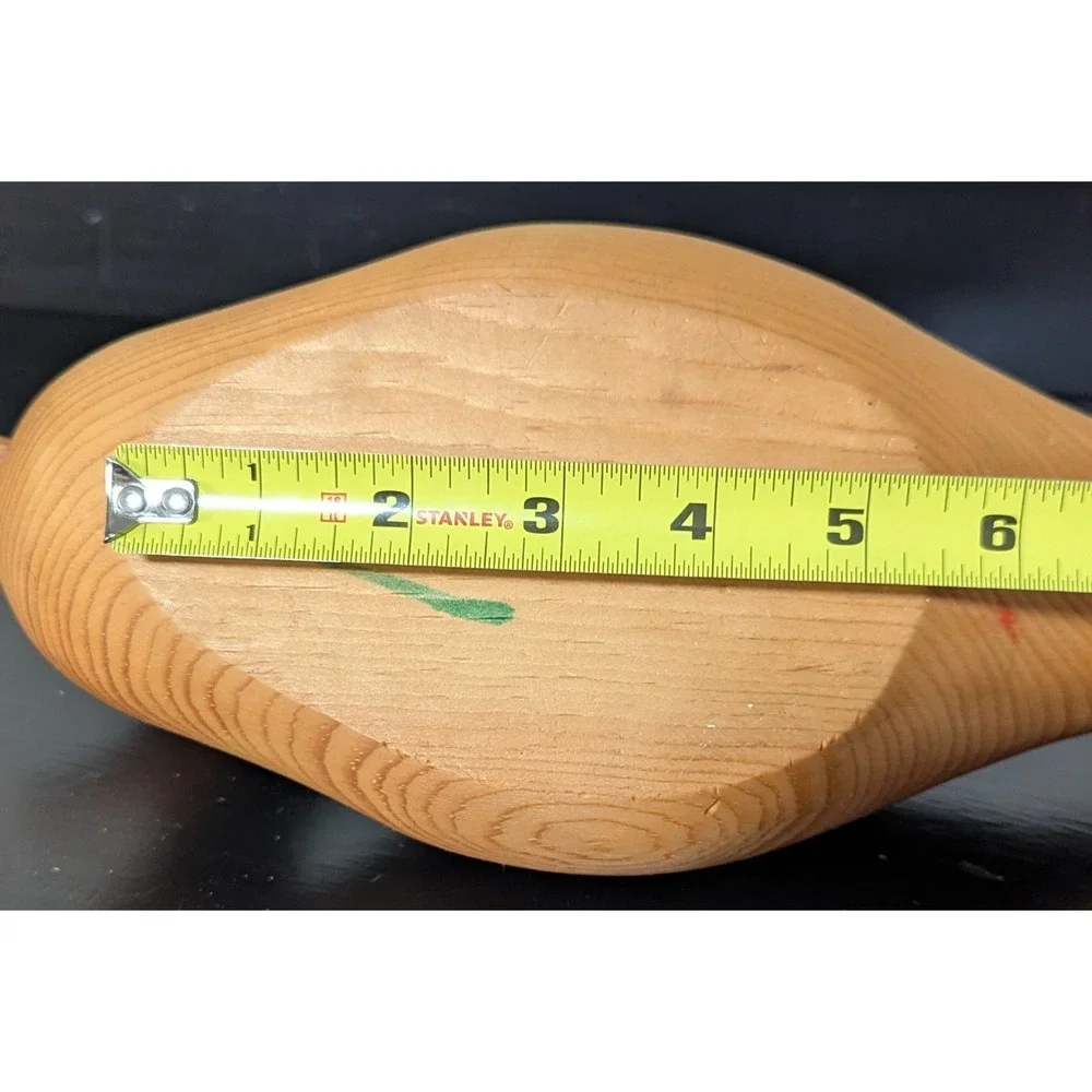 Hand-Carved Solid Wood Duck Decoy Natural Finish 11‎ 1/2